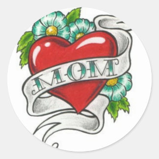 Retro Moeder Tattoo Ronde Sticker