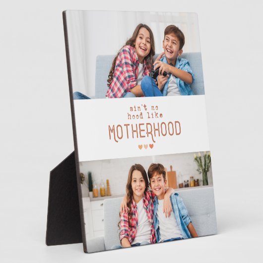 Retro Moederdag 2 Foto's Aangepaste Plaques Fotoplaat (Zijkant)