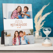 Retro Moederdag 2 Foto's Aangepaste Plaques Fotoplaat (Zijkant)