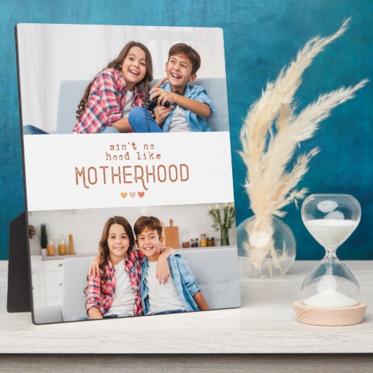 Retro Moederdag 2 Foto's Aangepaste Plaques Fotoplaat (Zijkant)