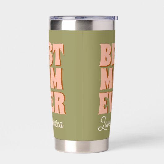 Retro Moederdag blauw roze Geïsoleerde Drinkbeker (Links)