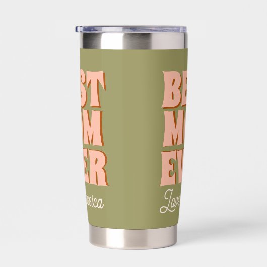 Retro Moederdag blauw roze Geïsoleerde Drinkbeker (Rechts)