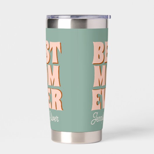 Retro Moederdag Blauw Roze Geïsoleerde Drinkbeker (Links)