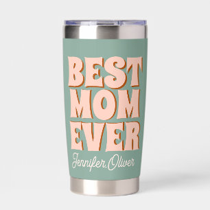 Retro Moederdag Blauw Roze Geïsoleerde Drinkbeker
