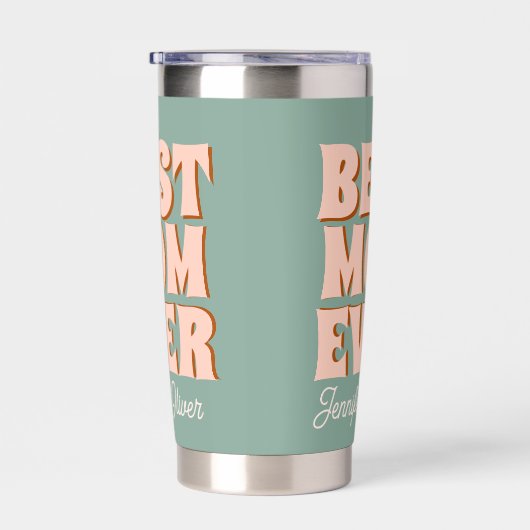 Retro Moederdag Blauw Roze Geïsoleerde Drinkbeker (Rechts)