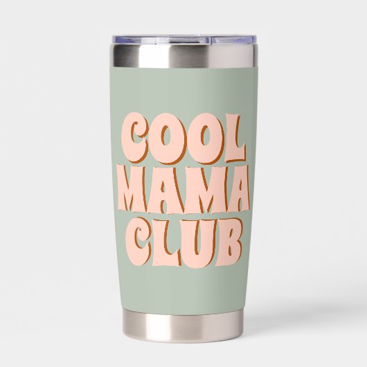 Retro Moederdag Cool mama club Blauw Roze Geïsoleerde Drinkbeker (Voorkant)