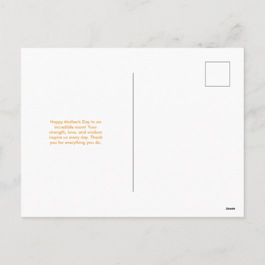 Retro Moederdag Feestdagenkaart (Achterkant)