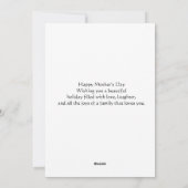 Retro  Moederdag Flat Holiday Kaart (Achterkant)