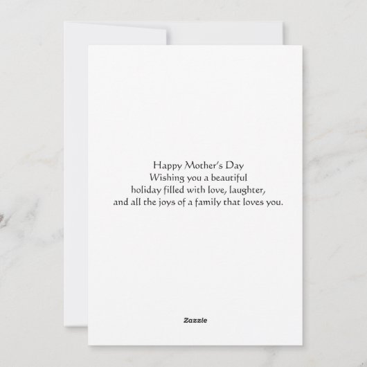 Retro  Moederdag Flat Holiday Kaart (Achterkant)