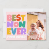 Retro Moederdag foto kleurrijk Kaart (Voorkant)