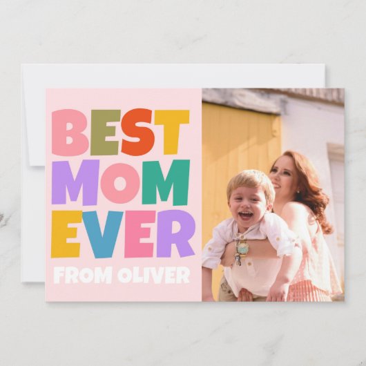 Retro Moederdag foto kleurrijk Kaart (Voorkant)