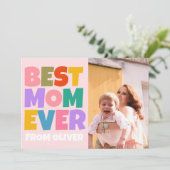 Retro Moederdag foto kleurrijk Kaart (Staand voorkant)