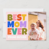 Retro Moederdag foto kleurrijk Kaart (Voorkant)