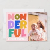 Retro Moederdag foto kleurrijk Kaart (Voorkant)