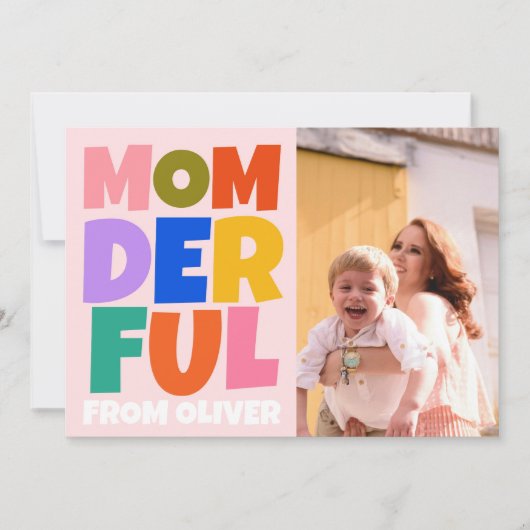 Retro Moederdag foto kleurrijk Kaart (Voorkant)