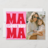 Retro Moederdag foto roze rood Kaart (Voorkant)