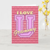 Retro Moederdag: Ik hou van je Grammy Kaart (Gele Bloem)