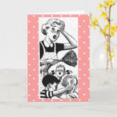 Retro Moederdag Kaart (Gele Bloem)