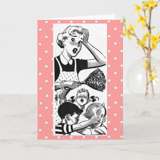 Retro Moederdag Kaart (Gele Bloem)