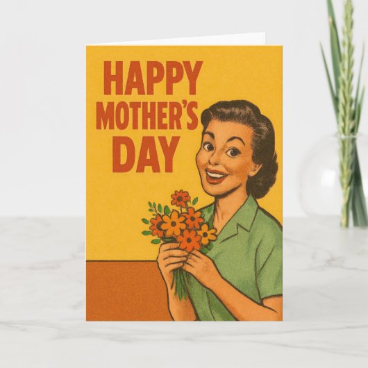 Retro Moederdag Kaart (Voorkant)