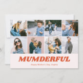 Retro Moederdag Moederdag 12 Foto Collage Roze Feestdagenkaart (Voorkant)