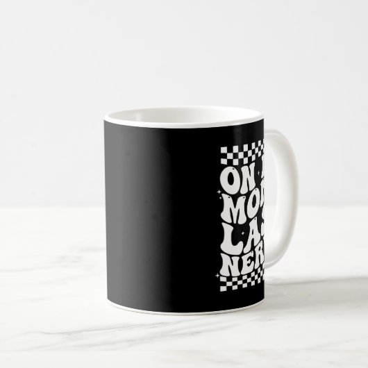 Retro Moederdag op mijn moeders laatste zenuw Grap Koffiemok (Voorkant rechts)