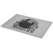 Retro Moederdag Silhouette Light Grey Glass Snijplank (Hoek)