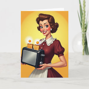 Retro Moederdag Toast Card Kaart
