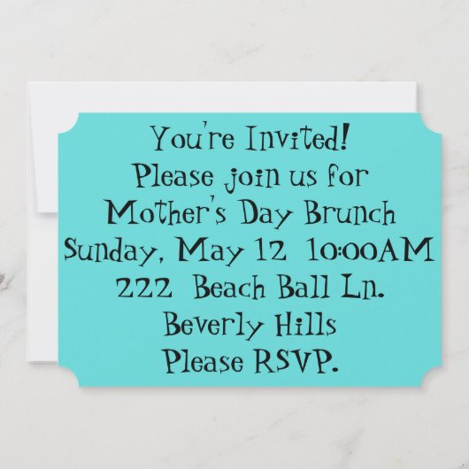 Retro Moederdag-uitnodigingen Kaart (Achterkant)