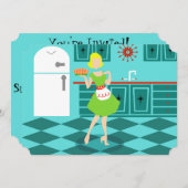 Retro Moederdag-uitnodigingen Kaart (Voorkant / Achterkant)