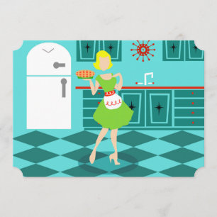  Retro Moederdag-uitnodigingen Kaart