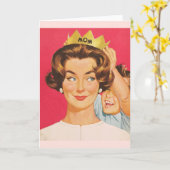 Retro Moederdag Wenskaart Kaart (Gele Bloem)