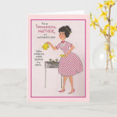 Retro Moederdag Wenskaart Kaart (Gele Bloem)