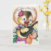 Retro Moederdag Wenskaart voor tante Kaart (Gele Bloem)