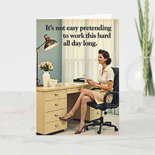 Retro Moederdag Werk Humor Kaart