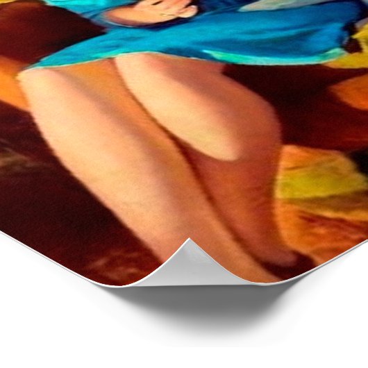 retro  moederkind lezen poster (Hoek)