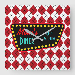 Retro Moeders Diner Wandklok 