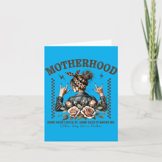 Retro Moederschap Grappige Moederdag Rock Mama Moe Kaart (Voorkant)