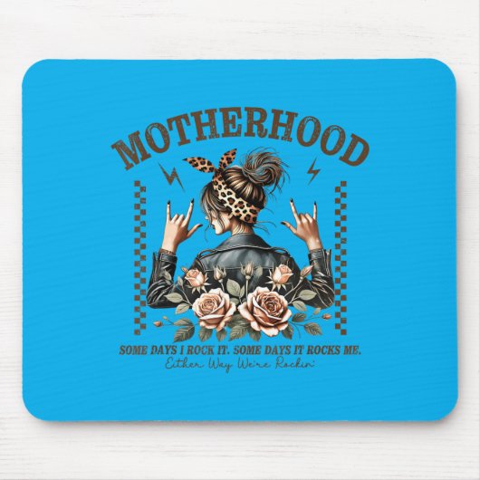 Retro Moederschap Grappige Moederdag Rock Mama Moe Muismat (Voorkant)