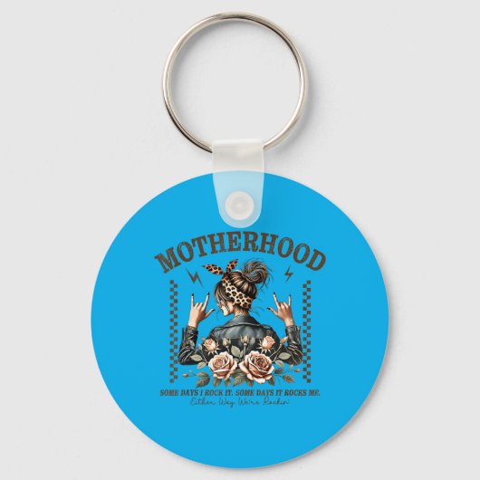 Retro Moederschap Grappige Moederdag Rock Mama Moe Sleutelhanger (Voorkant)