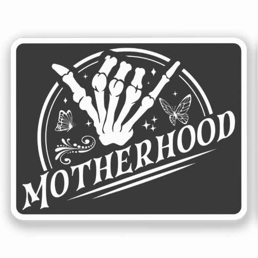 Retro Moederschap Rock Skelet Sarcastische moeder Sticker (Voorkant)