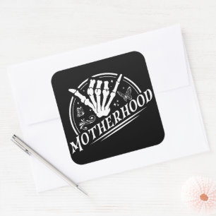 Retro Moederschap Rock Skelet Sarcastische moeder  Vierkante Sticker