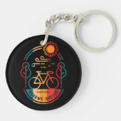 Retro Mohawk Hodson Fietsroute Sleutelhanger (Achterkant)