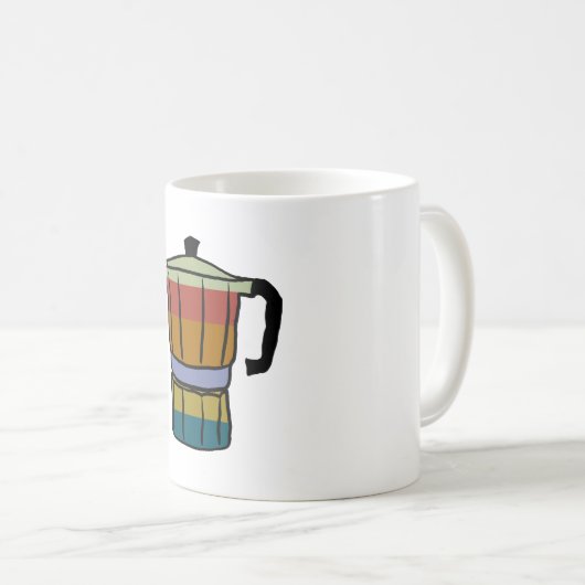 Retro Moka Pot Koffiemok (Voorkant rechts)