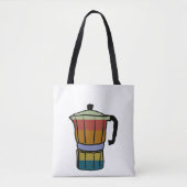 Retro Moka Pot Tote Bag (Voorkant)