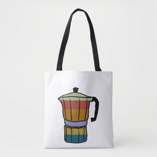 Retro Moka Pot Tote Bag (Voorkant)