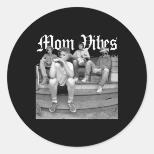 Retro Mom 90's Vibes Moederdag Mom Thug Ronde Sticker