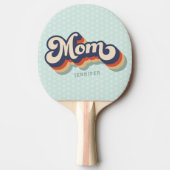 Retro Mom aangepaste naam Moederdag Tafeltennisbatje (Voorkant)