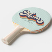 Retro Mom aangepaste naam Moederdag Tafeltennisbatje (Voorkant Gekanteld)