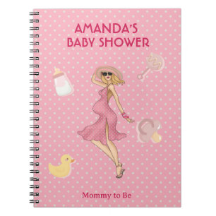 Retro Mommy Blonde 2 Baby Shower Notitieboek